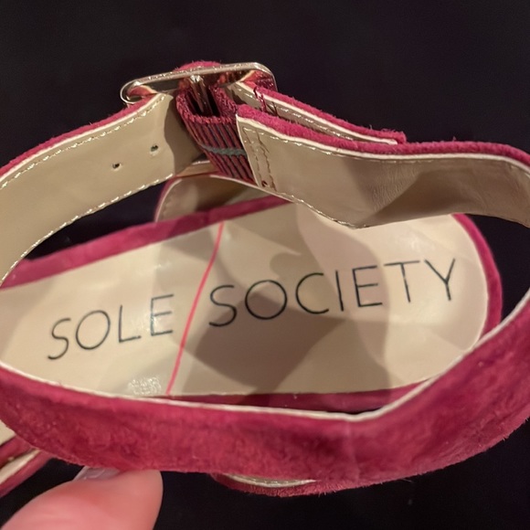 Sole Society Ankle Strap Suede Pointy Toe Heels Sz8 - Picture 4 of 8